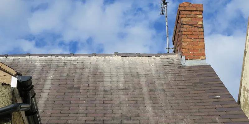 Ridge and chimney repair on a tiled roof in Knaresborough
